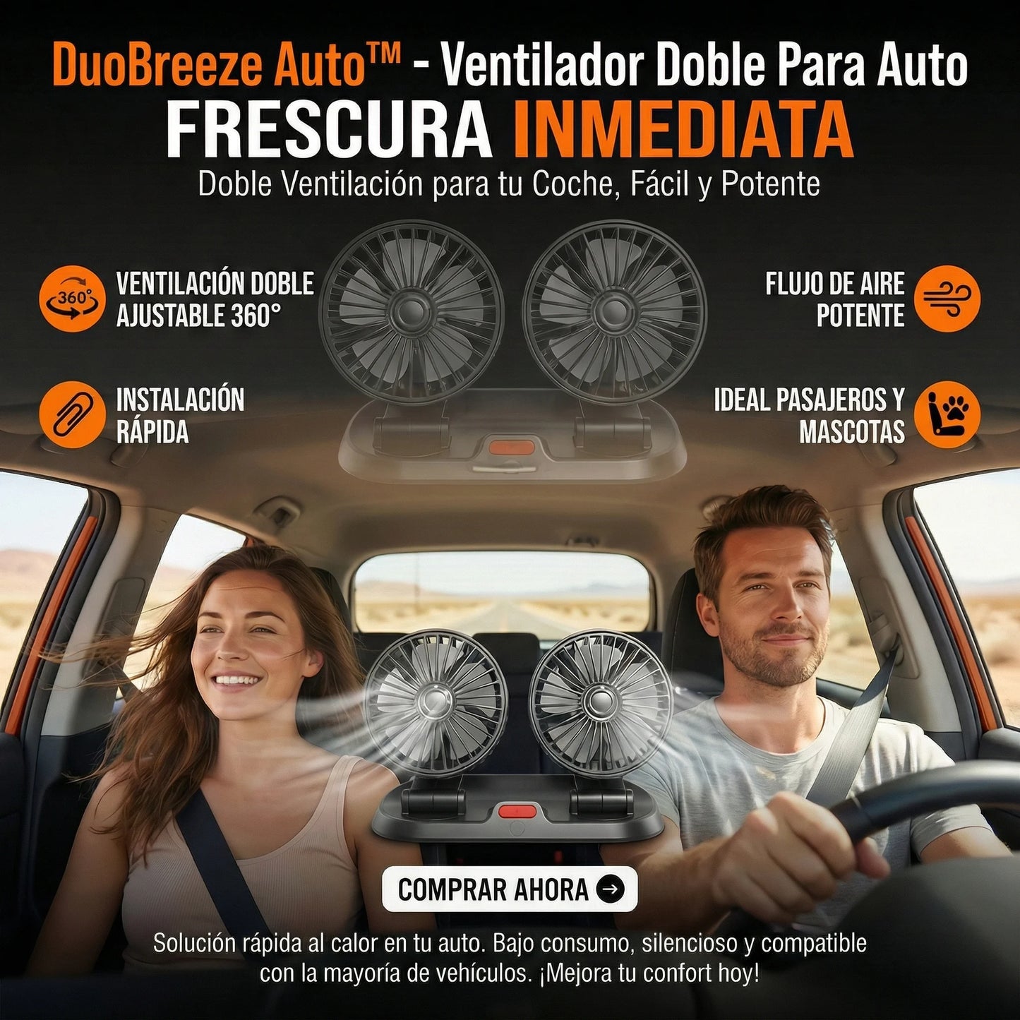 DuoBreeze Auto™ - Ventilador Doble Para Auto
