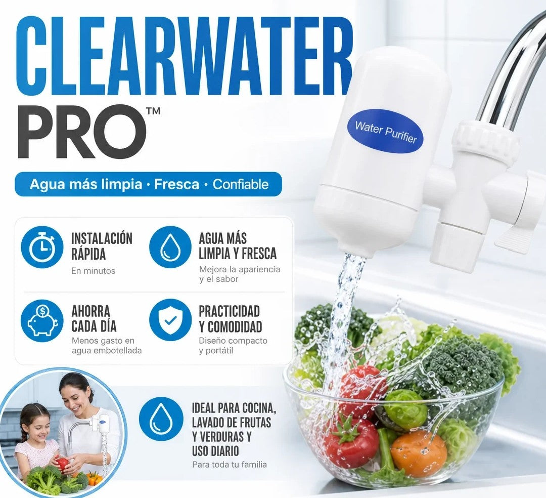 ClearWater Pro™ - Purificador de Agua para Grifo